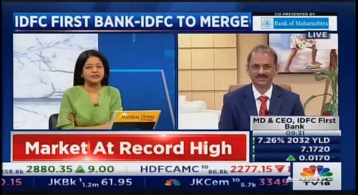 IDFC First Bank – IDFC Ltd merger: Mr V Vaidyanathan speaks to CNBC TV18