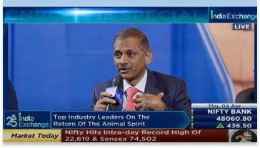04 Apr 2024 : MD & CEO, V Vaidyanathan, in discussion with Shereen Bhan at The Decadal Dividend event.