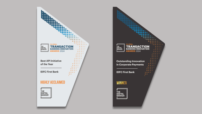 IDFC FIRST Banks receive twin accolades! Best API Initiative of the Year and Outstanding Innovation in Corporate Payments