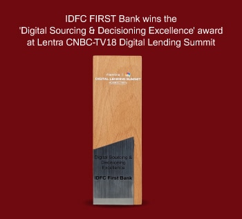 IDFC First Bank receiving an award
