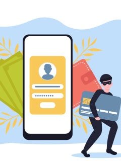 Illustration warning against credit card fraud in India