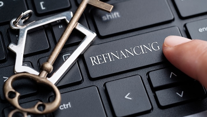 printed text of refinancing a home
