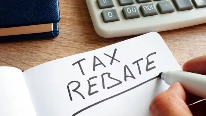 tax rebate written on paper