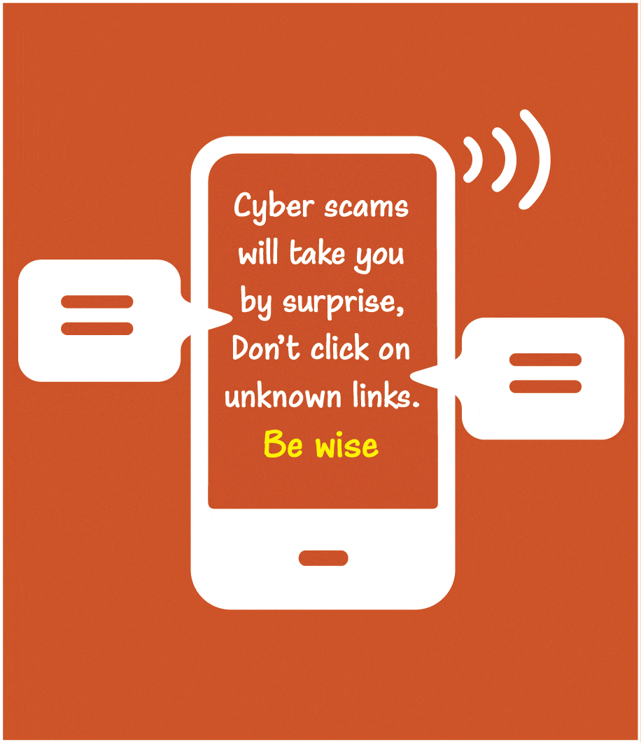 Image of phishing awareness message in English