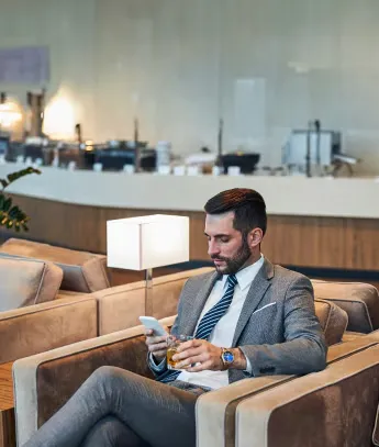 Enjoy Airport Lounge Privileges while waiting for your flight