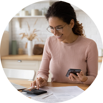 Woman paying tax online