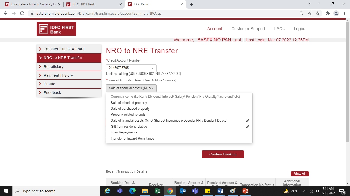 NRI Transfer NRO to NRE graphic - Step 2