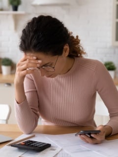 Person reviewing loan statement