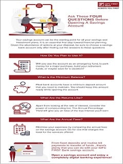 Questions to ask before opening a savings account
