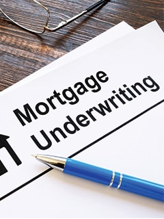 Graphic explaining the process of mortgage underwriting
